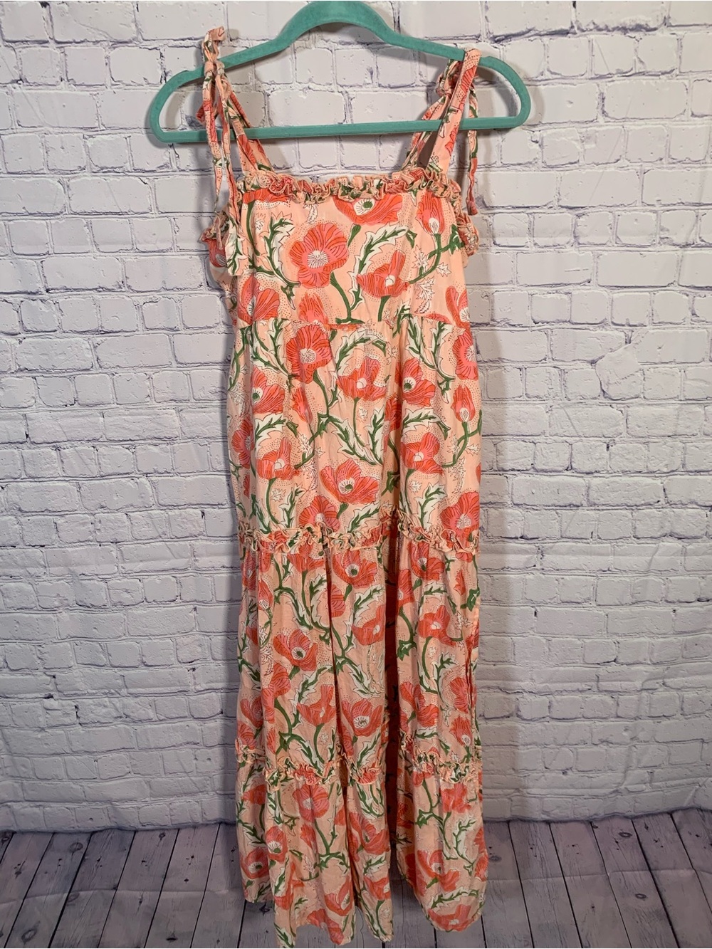 Madison Mathews Womens Maxi Tank Dress Pink Floral Size M Preppy Vacation Cruise